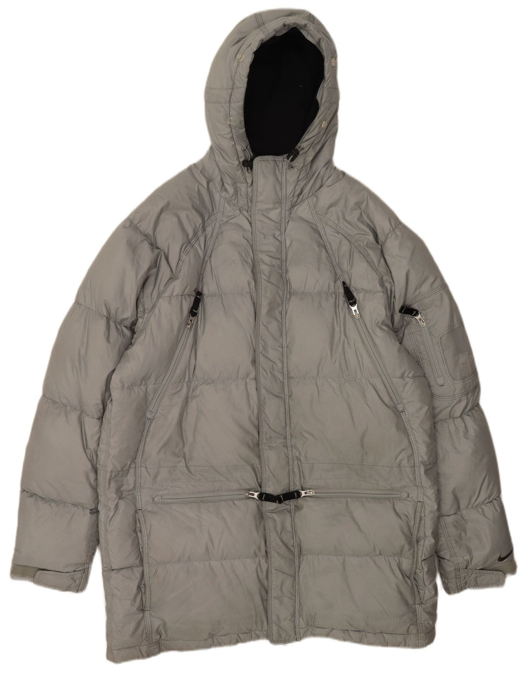 Nike Mens Hooded Loose Fit Padded Coat UK 39/41 Medium Grey Polyester