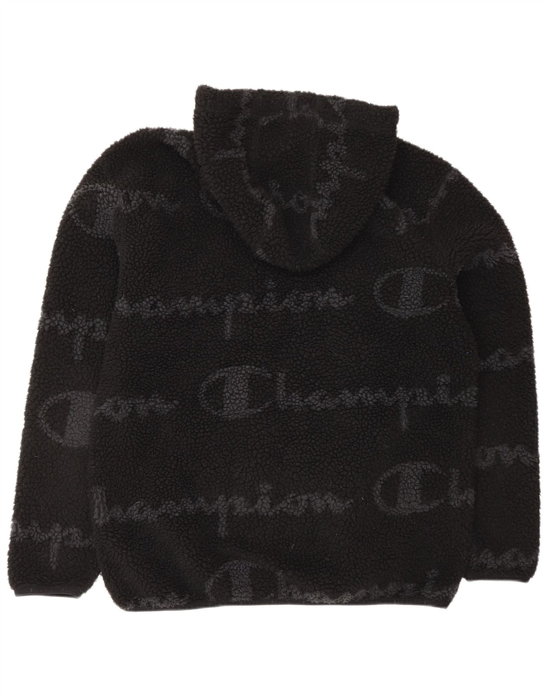 CHAMPION Mens Graphic Fleece Jumper Large Black Polyester