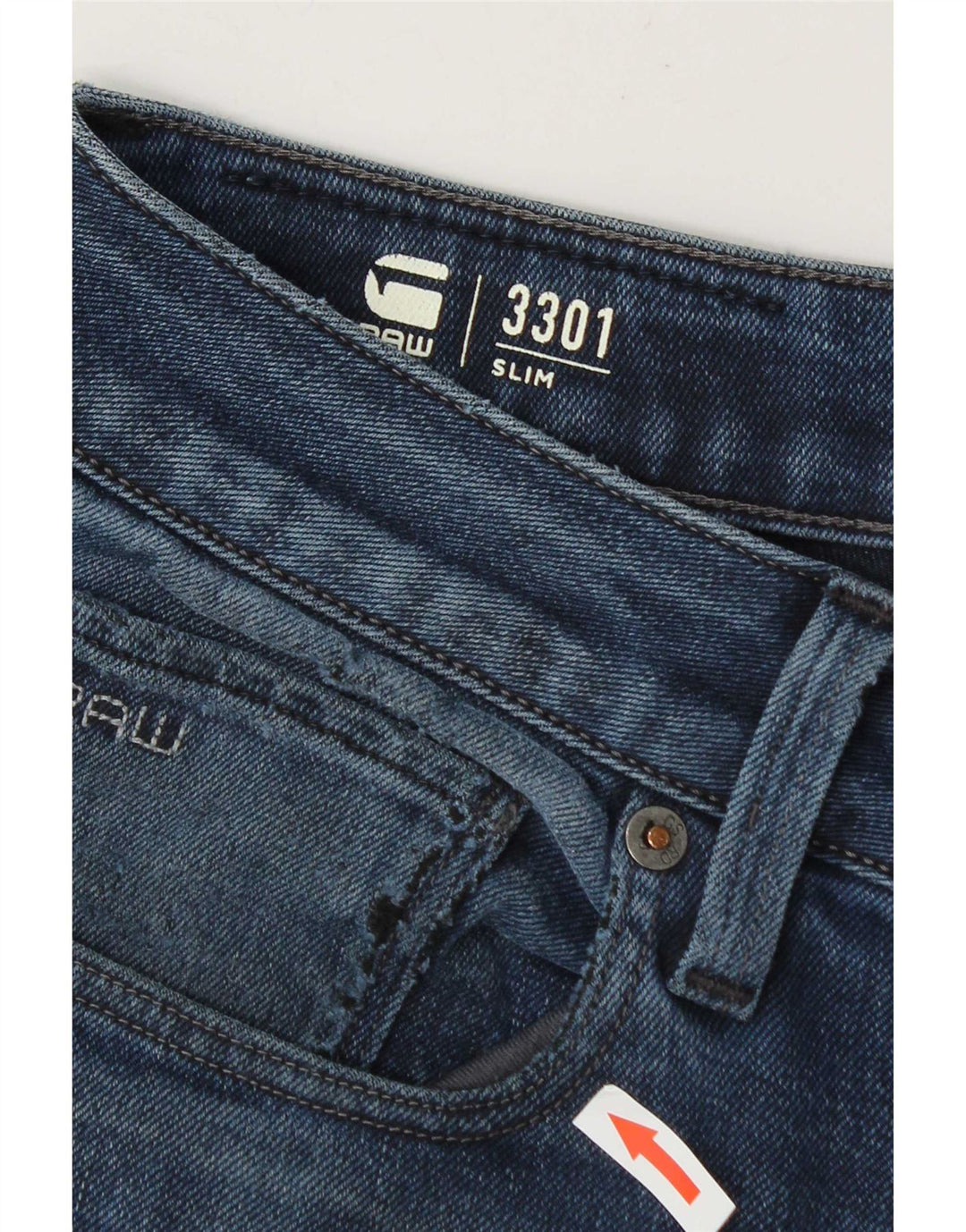 G-Star Raw Mens 3301 Slim Jeans W32 L34 Blue Cotton