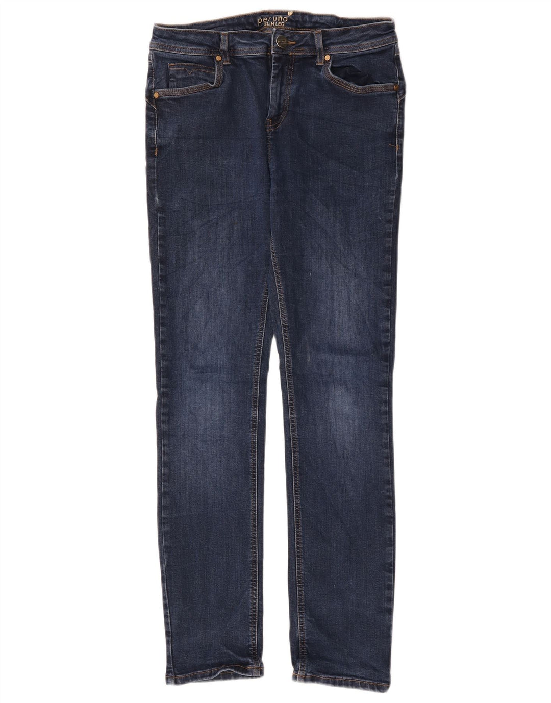 Marks & Spencer Womens Per Una Slim Jeans UK 12 Medium W32 L30 Navy Blue