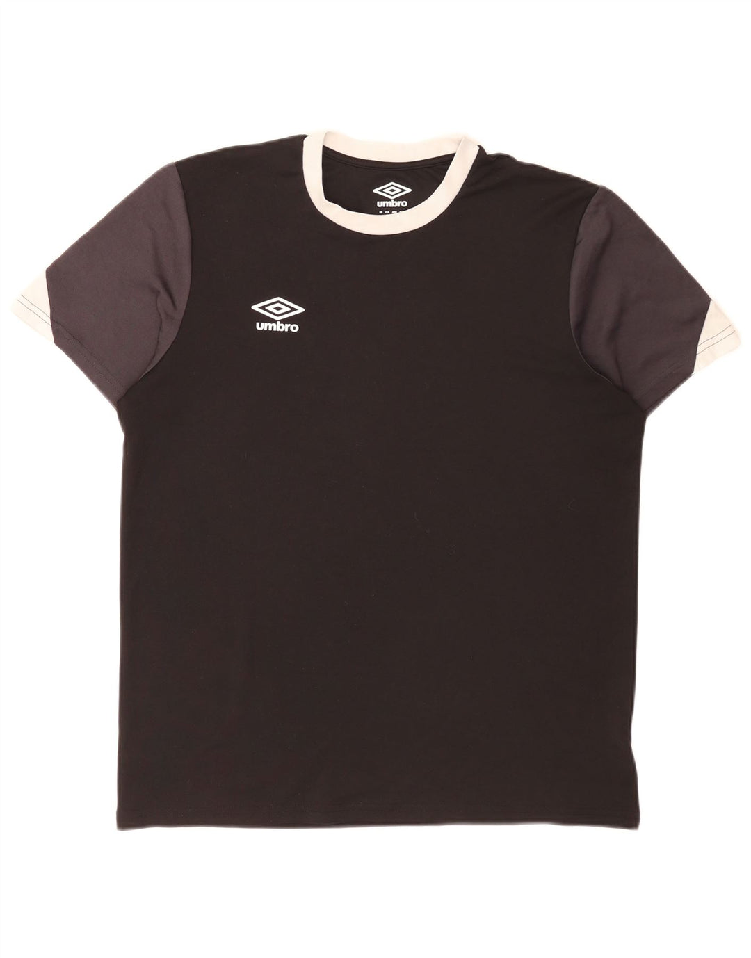 Umbro Mens T-Shirt Top Large Black Colourblock Polyester