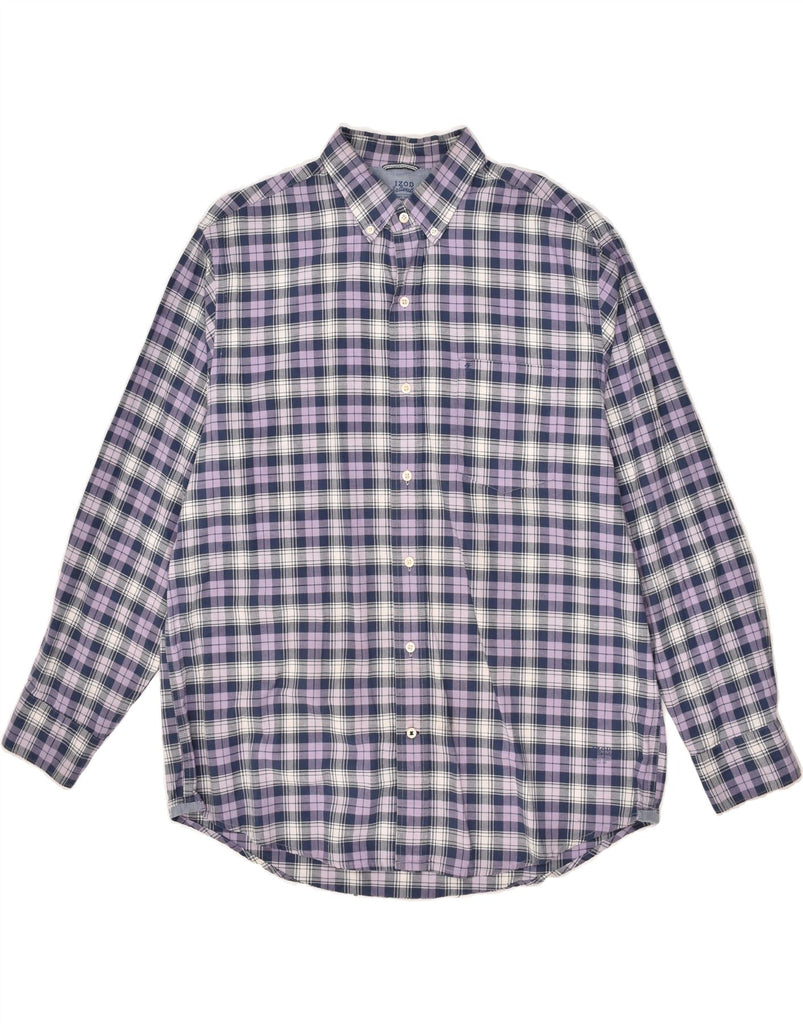 IZOD Mens Shirt Large Blue Check | Vintage Izod | Thrift | Second-Hand Izod | Used Clothing | Messina Hembry 