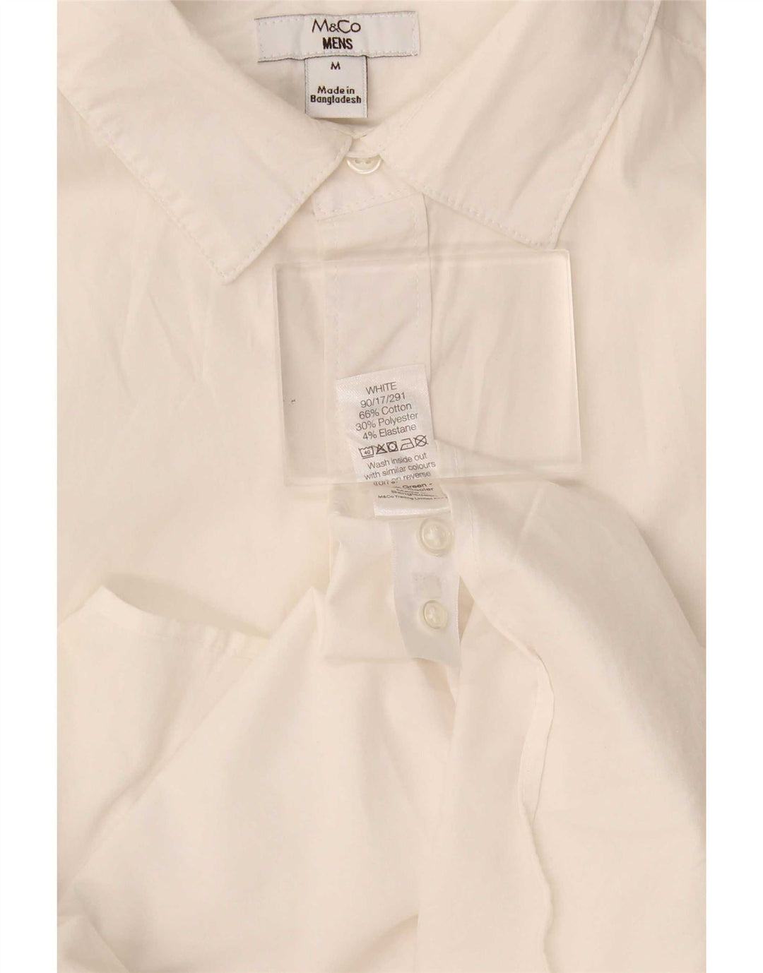 M&Co Mens Shirt Medium White Cotton