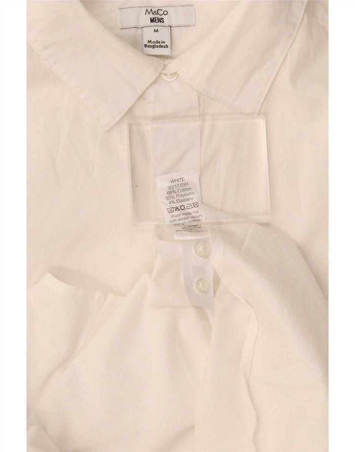M&Co Mens Shirt Medium White Cotton