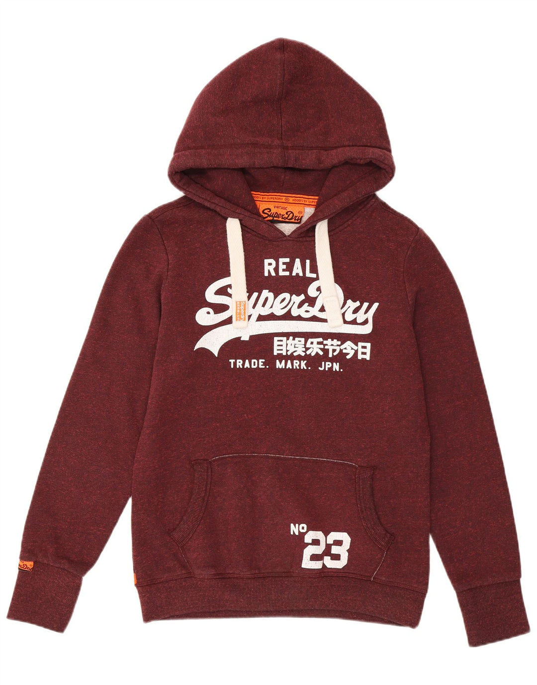 Superdry Womens Graphic Hoodie Jumper UK 14 Medium Burgundy Polyester