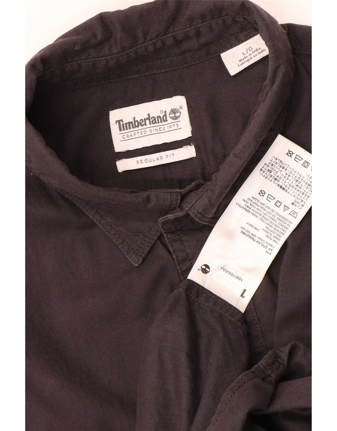 Timberland Mens Regular Fit Shirt Large Grey Cotton