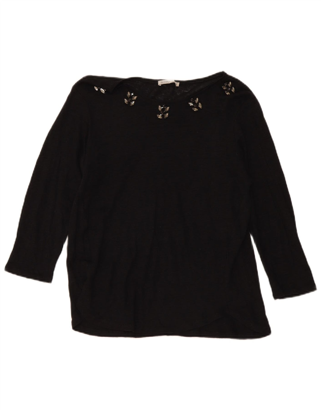 Zara Womens Top Long Sleeve UK 14 Large Black