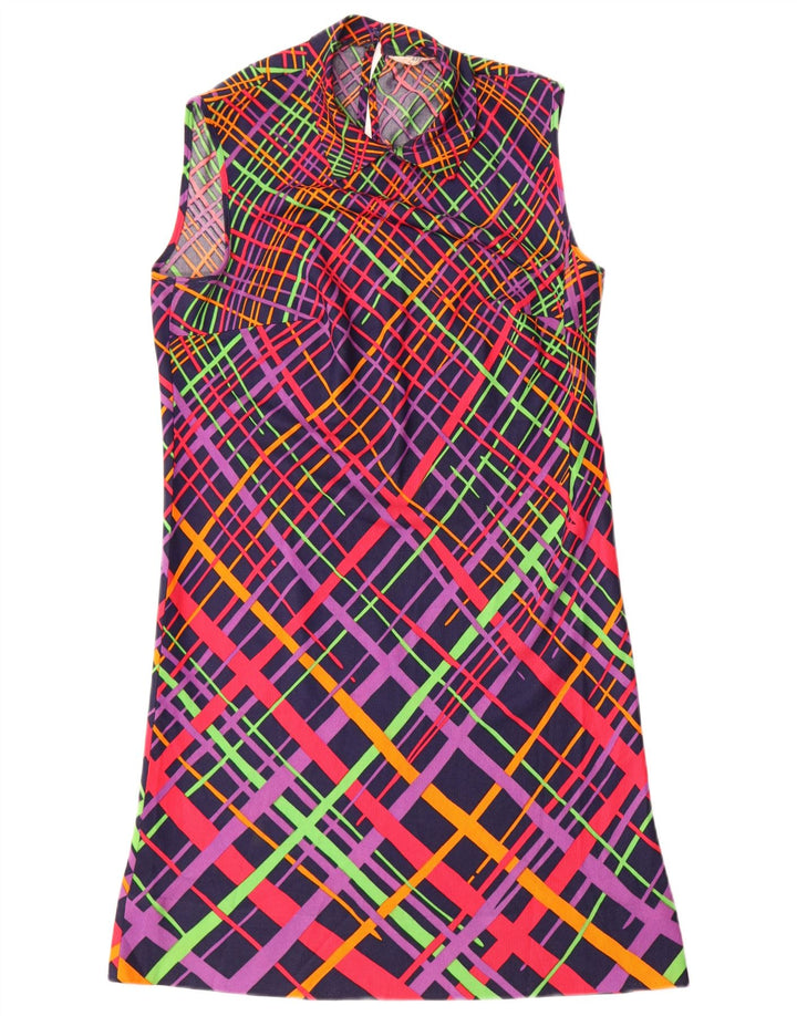 Vintage Womens Sleeveless A-Line Dress IT 42 Medium Multicoloured Geometric