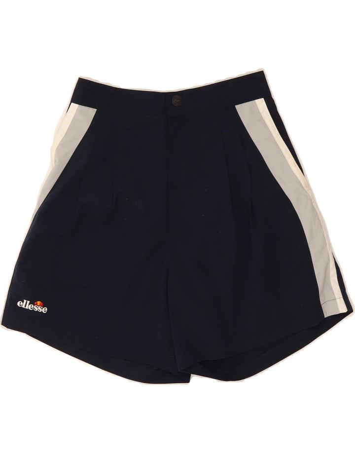 ELLESSE Womens Pegged Chino Shorts IT 44 Medium W28  Navy Blue Colourblock Vintage Ellesse and Second-Hand Ellesse from Messina Hembry 