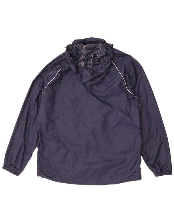 Mountain Warehouse Mens Hooded Rain Jacket UK 38 Medium Navy Blue Nylon