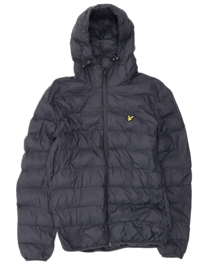 LYLE & SCOTT Mens Hooded Padded Jacket UK 40 Large Navy Blue Nylon