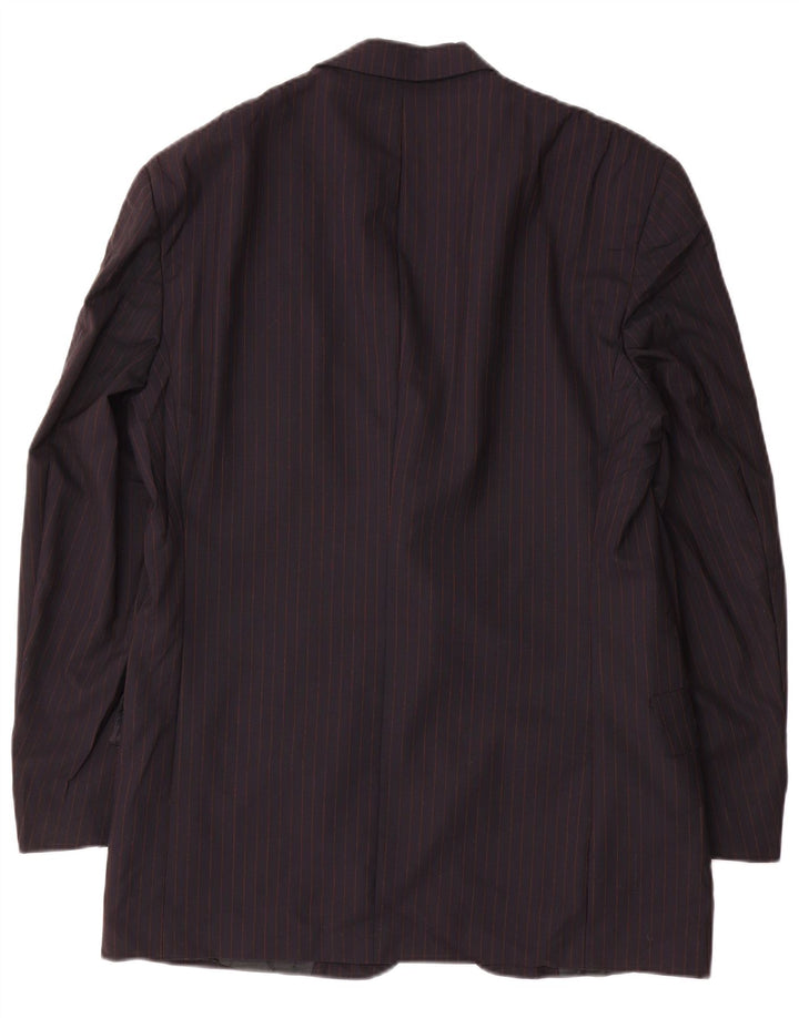 TOMMY HILFIGER Mens Blazer Jacket UK 39 Medium Navy Blue Pinstripe