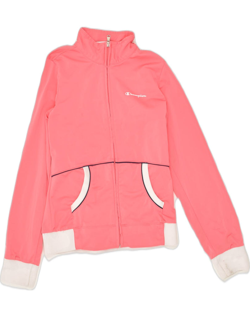 CHAMPION Girls Tracksuit Top Jacket 11-12 Years Large Pink Polyester | Vintage Champion | Thrift | Second-Hand Champion | Used Clothing | Messina Hembry 