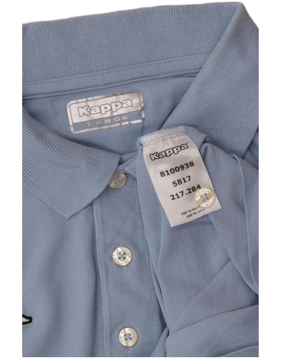 KAPPA Mens Polo Shirt Large Blue Cotton