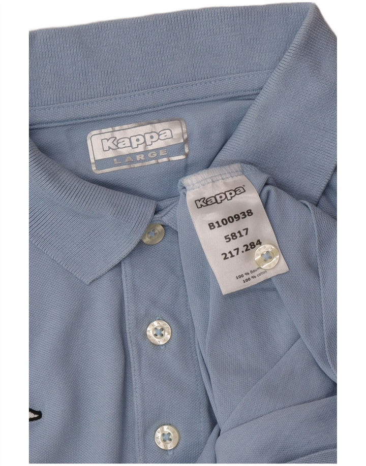 KAPPA Mens Polo Shirt Large Blue Cotton