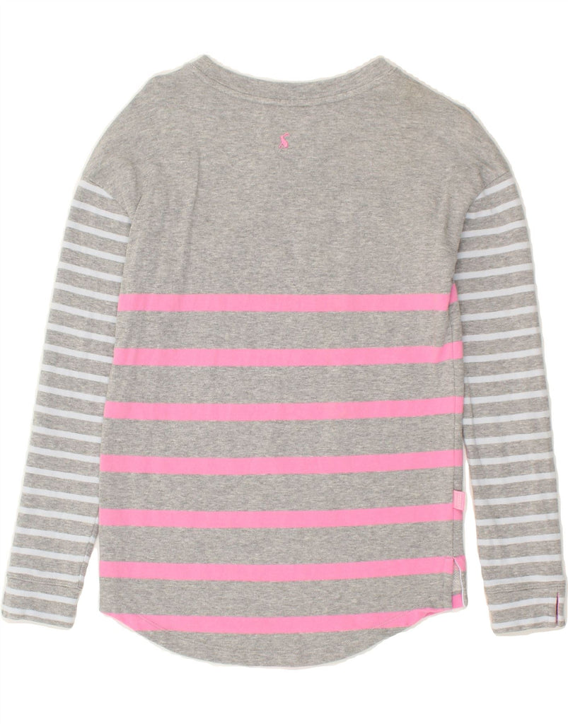 JOULES Womens Top Long Sleeve UK 6 XS Grey Striped Cotton | Vintage Joules | Thrift | Second-Hand Joules | Used Clothing | Messina Hembry 