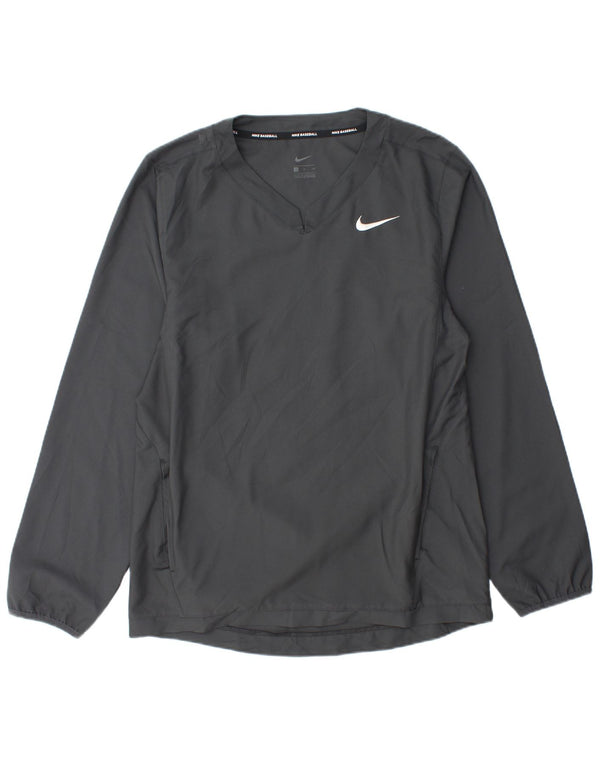 Nike Mens Baseball Top Long Sleeve Small Grey Polyester