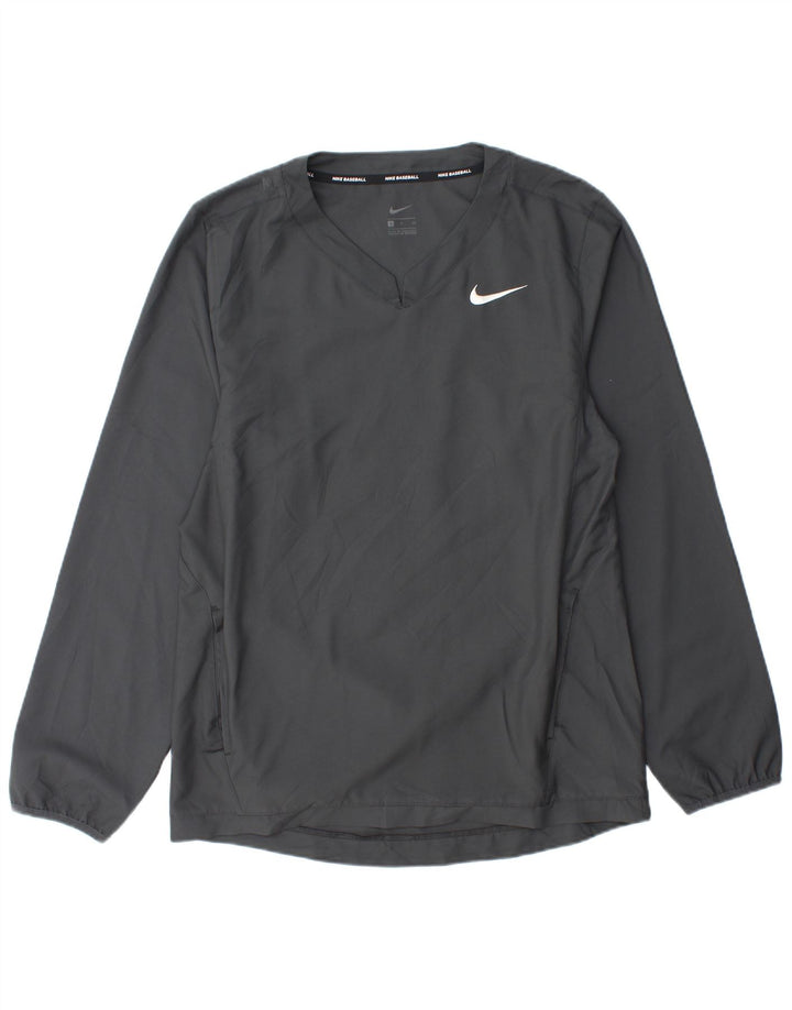Nike Mens Baseball Top Long Sleeve Small Grey Polyester