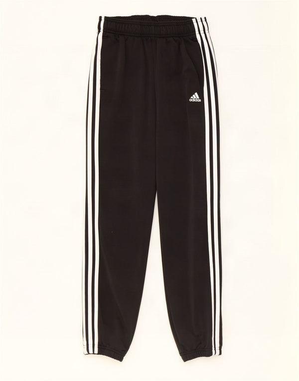 Adidas Boys Tracksuit Trousers Joggers 11-12 Years Black Polyester