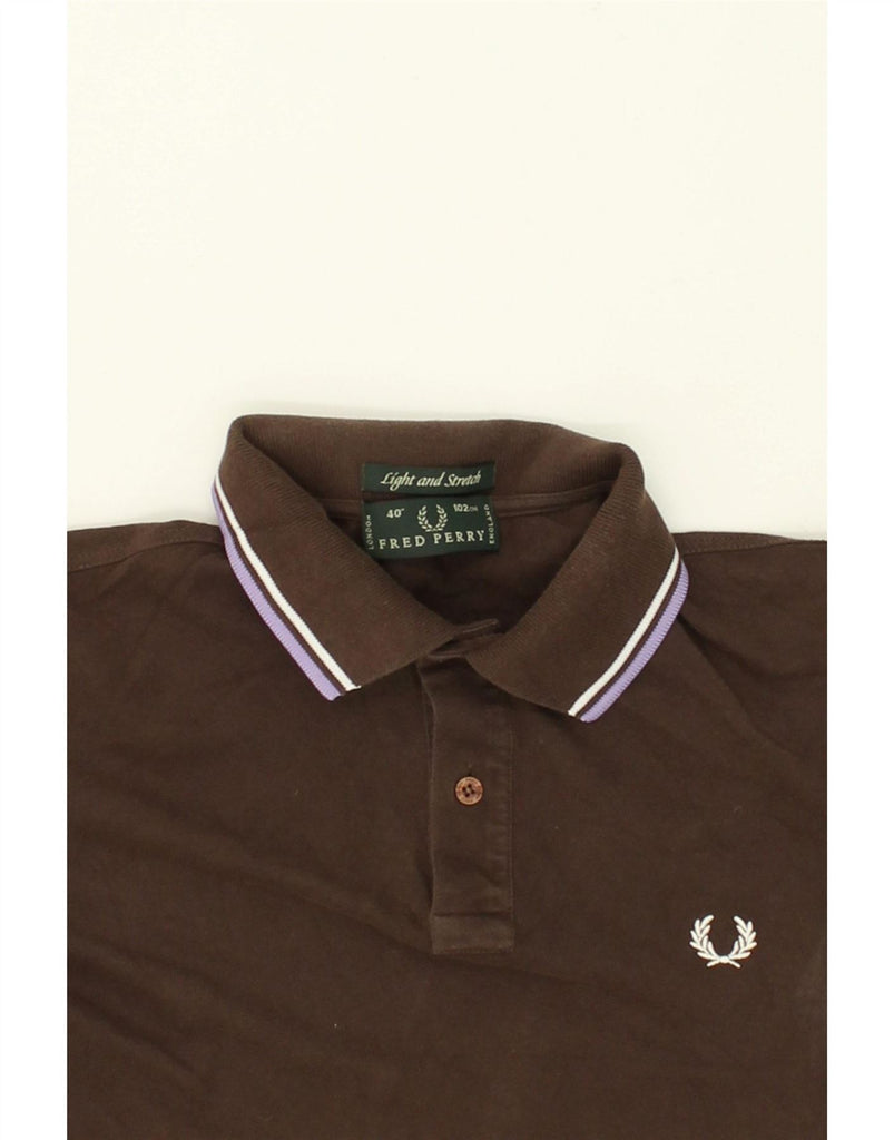 FRED PERRY Mens Light and Stretch Polo Shirt Small Brown Cotton Vintage Fred Perry and Second-Hand Fred Perry from Messina Hembry 