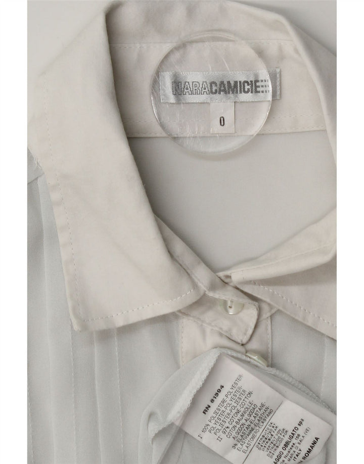Naracamicie Womens Shirt Blouse US 0 XS Blue Polyester