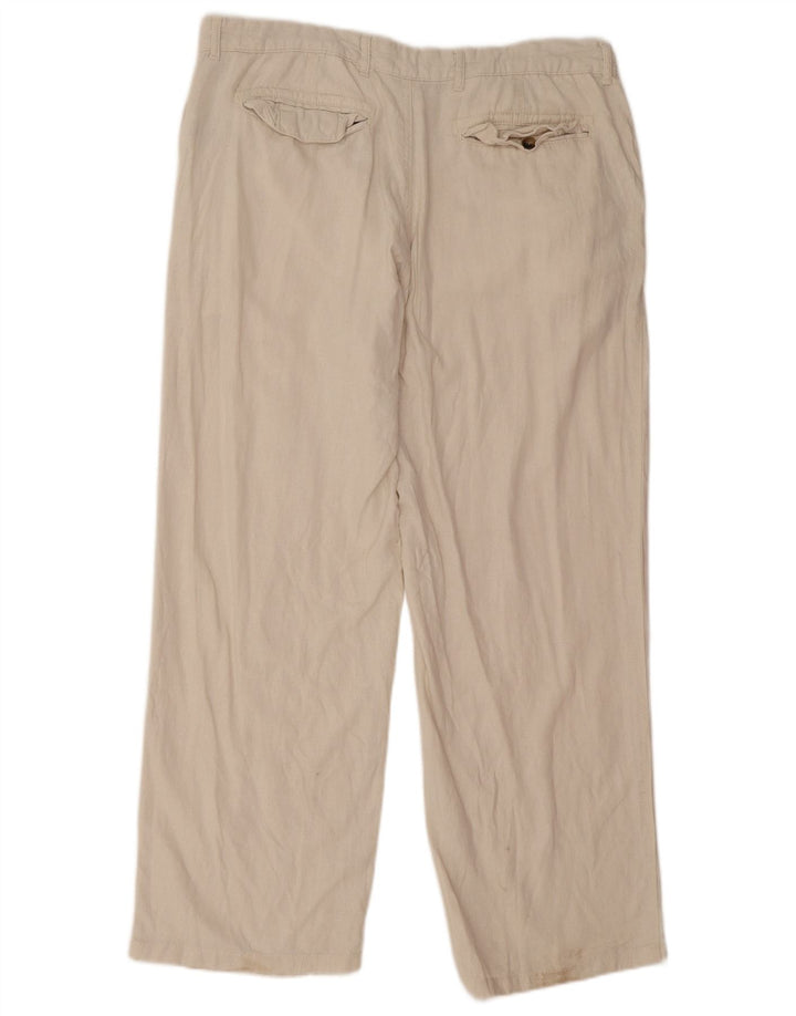 Marks & Spencer Mens Straight Regular Chino Trousers W38 L31 Off White