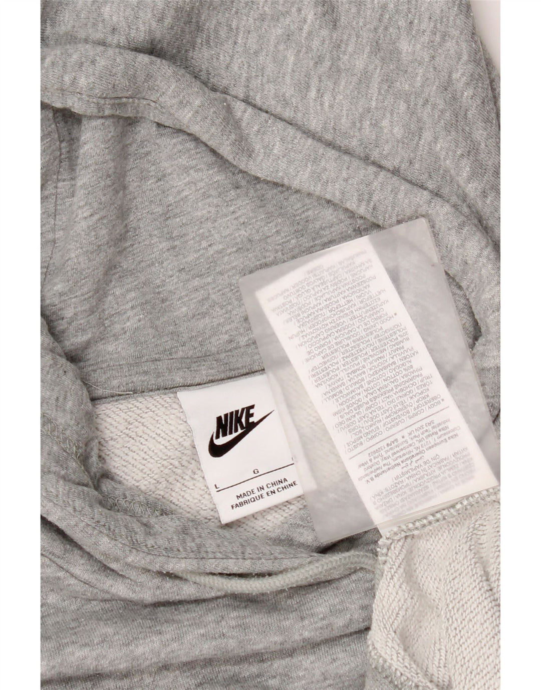 Nike Mens Hoodie Jumper Large Grey Flecked Cotton