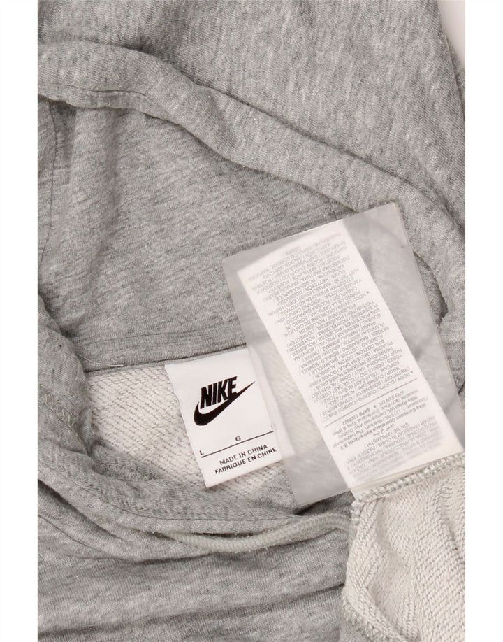 Nike Mens Hoodie Jumper Large Grey Flecked Cotton
