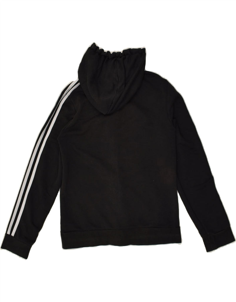 ADIDAS Womens Zip Hoodie Sweater UK 12-14 Medium Black Cotton | Vintage Adidas | Thrift | Second-Hand Adidas | Used Clothing | Messina Hembry 