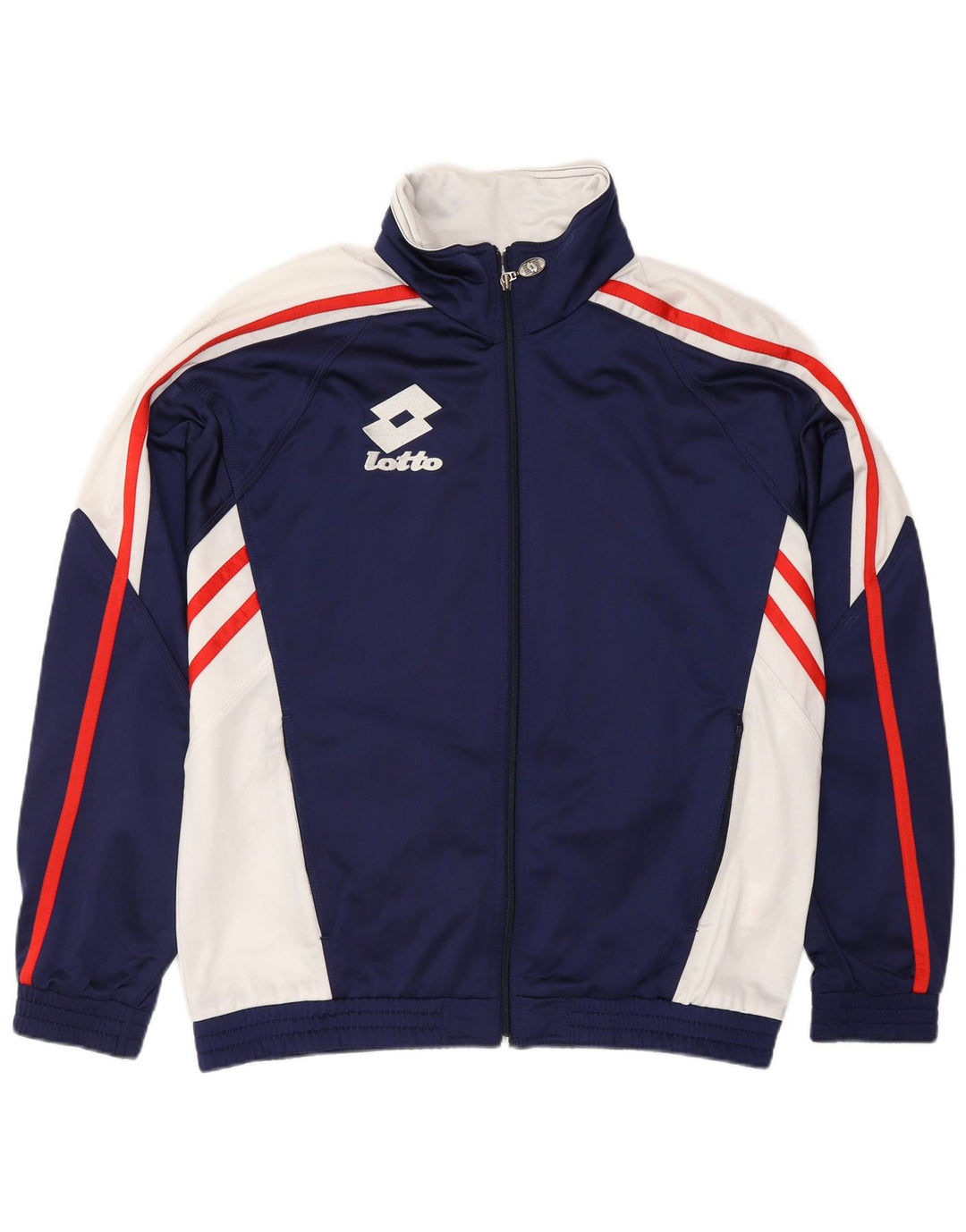 LOTTO Mens Tracksuit Top Jacket UK 40/42 Large Navy Blue Colourblock