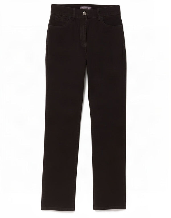 Marks & Spencer Womens Straight Casual Trousers UK 10 Small W30 L30 Black