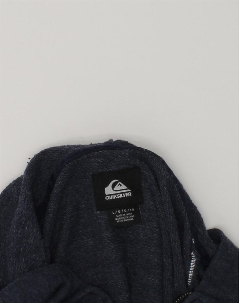 QUIKSILVER Boys Zip Hoodie Sweater 13-14 Years Large Navy Blue Cotton | Vintage Quiksilver | Thrift | Second-Hand Quiksilver | Used Clothing | Messina Hembry 