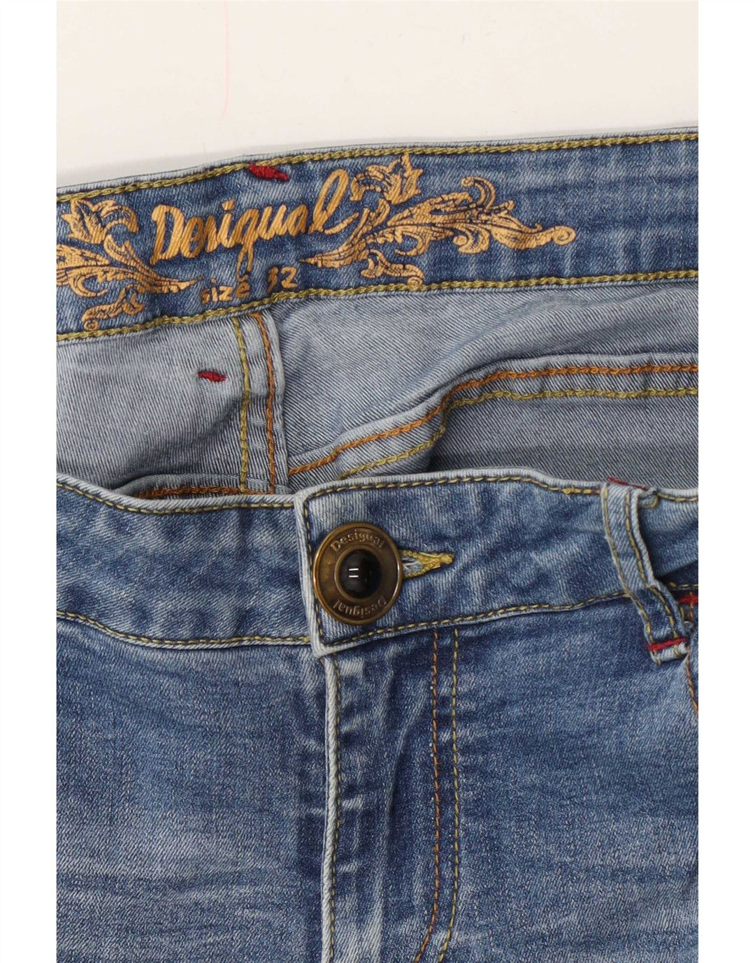 Desigual Womens Distressed Joggers Slim Jeans W32 L31 Blue
