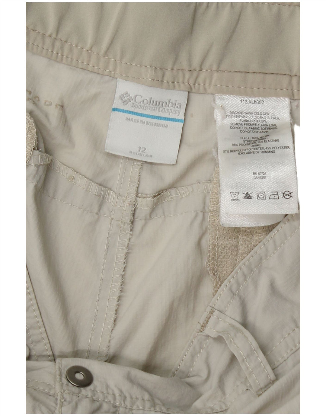 COLUMBIA Womens Regular Fit Cargo Trousers US 12 Large W34 L32 Off White