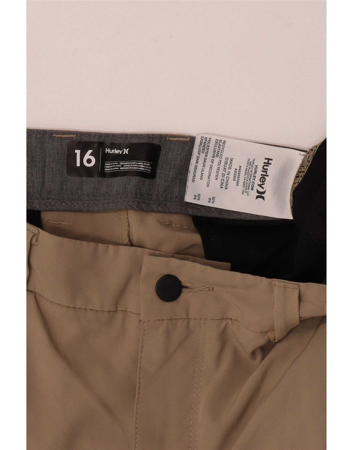 Hurley Boys Chino Shorts 15-16 Years W33 Khaki Polyester