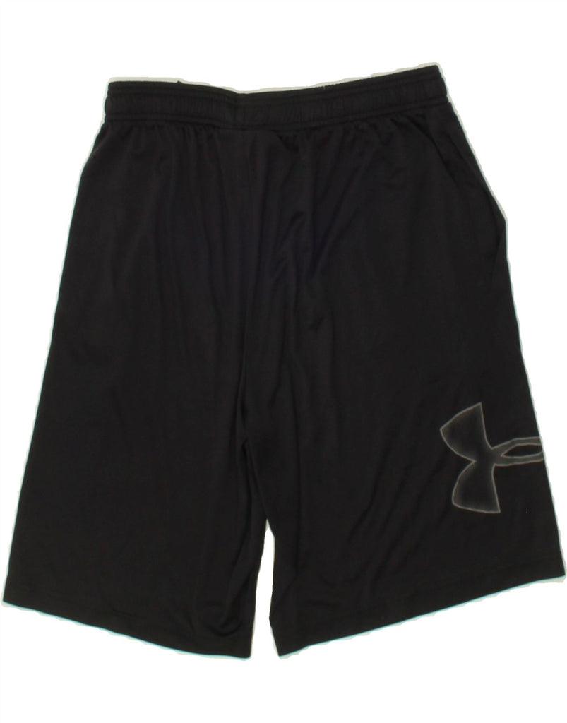 UNDER ARMOUR Mens Heat Gear Graphic Sport Shorts Small Black | Vintage Under Armour | Thrift | Second-Hand Under Armour | Used Clothing | Messina Hembry 