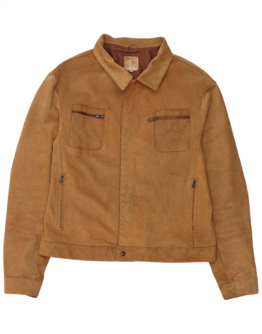 Conbipel Mens Suede Jacket IT 56 2XL Beige Leather