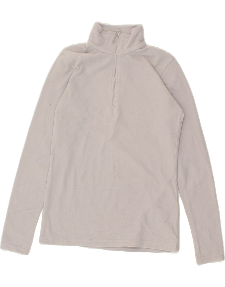 MOUNTAIN WAREHOUSE Womens Zip Neck Fleece Jumper UK 10 Small Grey Vintage Mountain Warehouse and Second-Hand Mountain Warehouse from Messina Hembry 