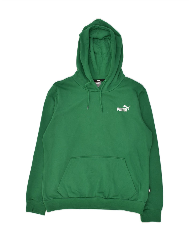 PUMA Womens Hoodie Jumper UK 14 Medium Green Cotton | Vintage Puma | Thrift | Second-Hand Puma | Used Clothing | Messina Hembry 