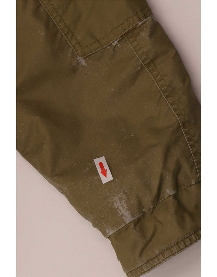 Diesel Boys Graphic Hooded Bomber Jacket 13-14 Years XL Khaki Polyamide