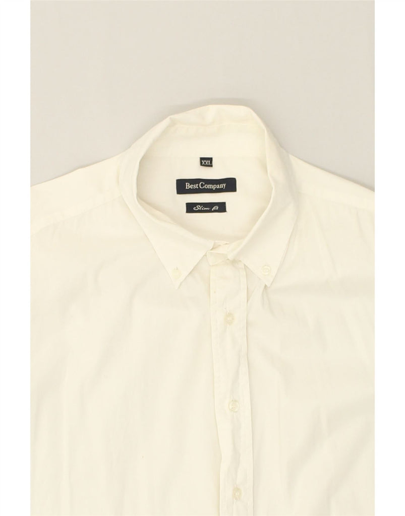 BEST COMPANY Mens Slim Fit Shirt 2XL White Cotton | Vintage Best Company | Thrift | Second-Hand Best Company | Used Clothing | Messina Hembry 