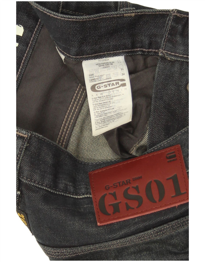 G-Star Mens Slim Jeans W31 L34 Navy Blue Cotton