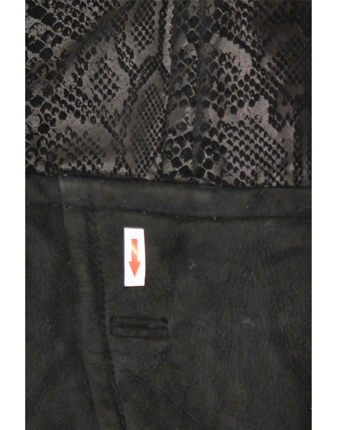 Conbipel Womens Oversized Suede Jacket IT 40 Small Black Animal Print