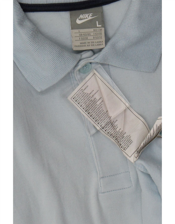 Nike Mens Polo Shirt Large Blue Cotton