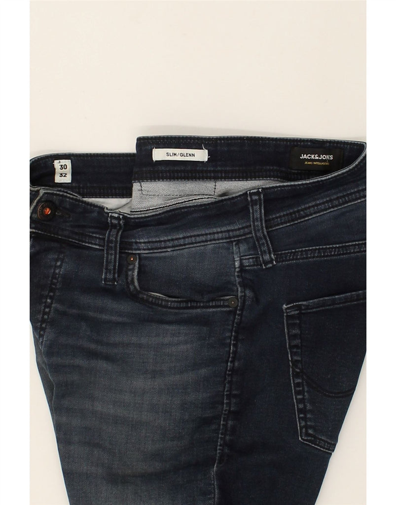 JACK & JONES Mens GLENN Slim Jeans W30 L26  Navy Blue Cotton | Vintage Jack & Jones | Thrift | Second-Hand Jack & Jones | Used Clothing | Messina Hembry 