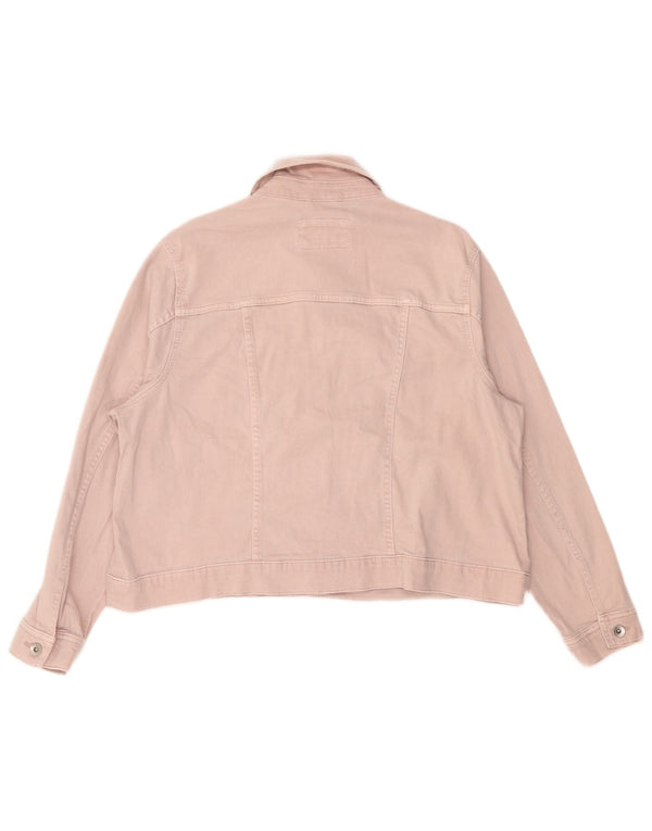 Marks & Spencer Womens Denim Jacket UK 24 4XL Pink Cotton