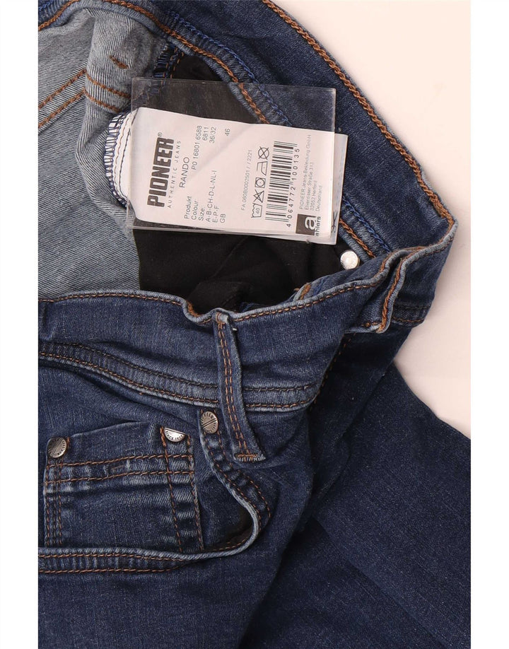 Pioneer Mens Slim Jeans W36 L32 Blue Cotton