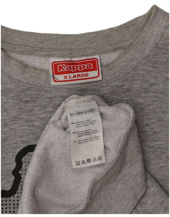 Kappa Mens Graphic Sweatshirt Jumper XL Grey Flecked Cotton