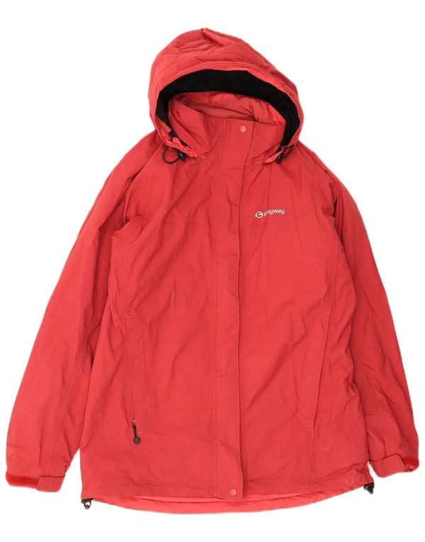 Sprayway Womens Hooded Rain Jacket UK 10 Small  Red Polyamide