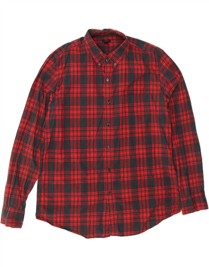 J. CREW Mens Shirt XL Red Check Vintage J. Crew and Second-Hand J. Crew from Messina Hembry 